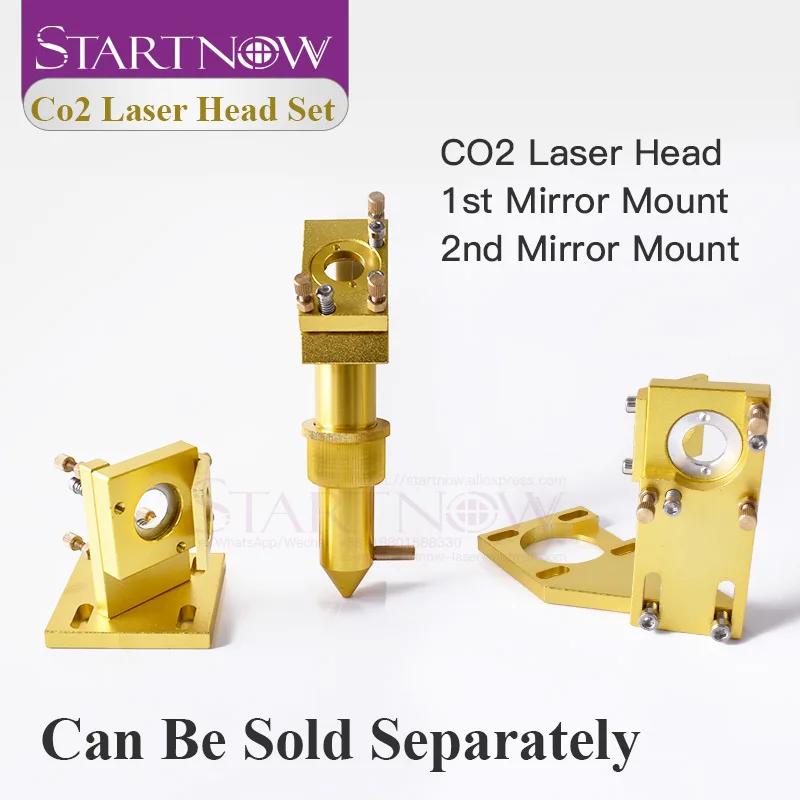 Startnow DIY CO2 Laser Head Set 12mm 18 Focus Lens & 20mm Mo Si Mirror Laser Integrative Mount Holder For 4060 K40 Laser Machine