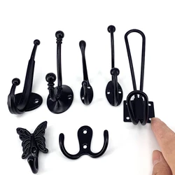 1PC Black Wall Door Coat Hook clothes Robe Hanger hat Hanger for Office Bar Home Decoration