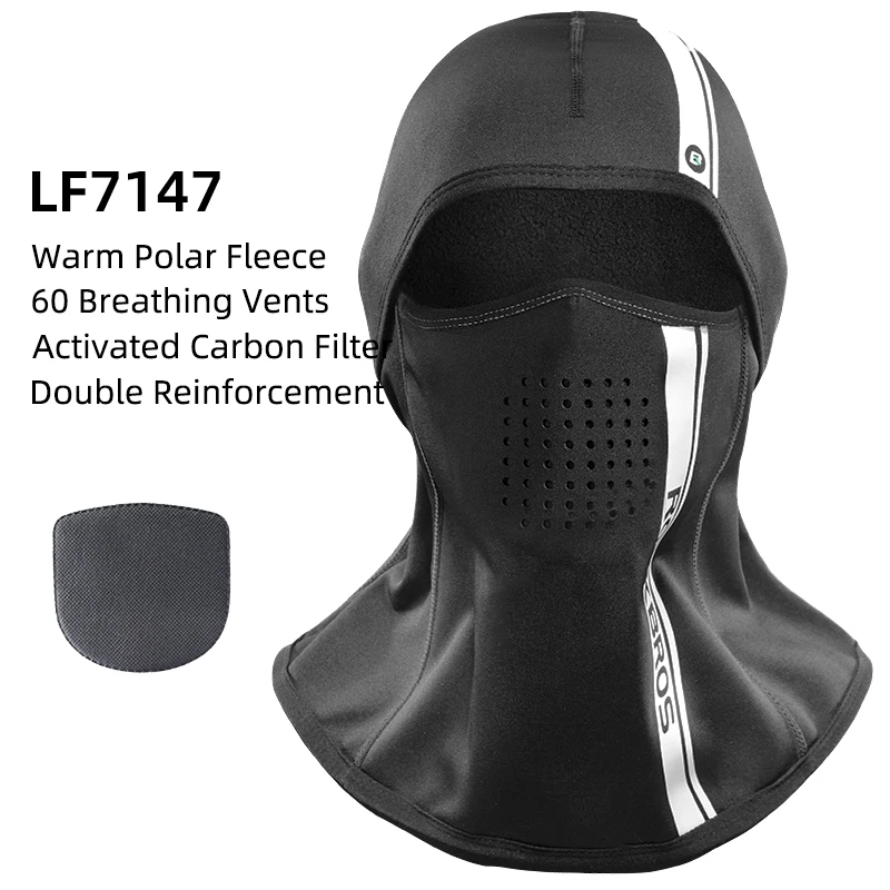 ROCKBROS Winter-Gesichtsmaske für Radfahren warmes Fleece thermisch winddicht Sturmhaube Klettern Wandern Angeln Skifahren Outdoor-Sport Kopfbedeckung