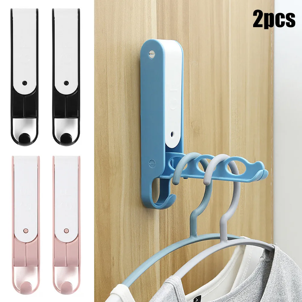 2PCS Multifunctional non-punching coat hook wall-mounted sliding row hook bathroom organizer door back coat rack hat hook