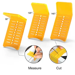 EHDIS 1/3pcs Car Vinyl Wrapping Film Marking Aid Tool Window Tint Film Decal Sticker Measurement Cutting Scraper 90°/120°/140°