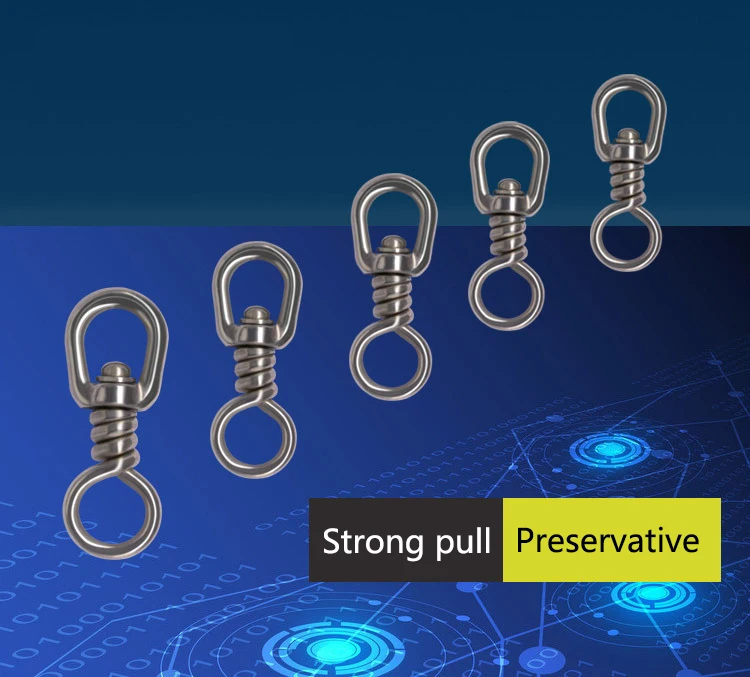 1pcs Single winding ring Fishing Stainless Steel Sea Fishing Hooks Connector Rolling Swivel for Sea Fishing Accessories 5001