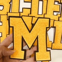 1PC Large Letters Towel Embroidered Iron On Patches For Clothing Jacket iron On Accessories DIY Name Patch Applique A~Z
