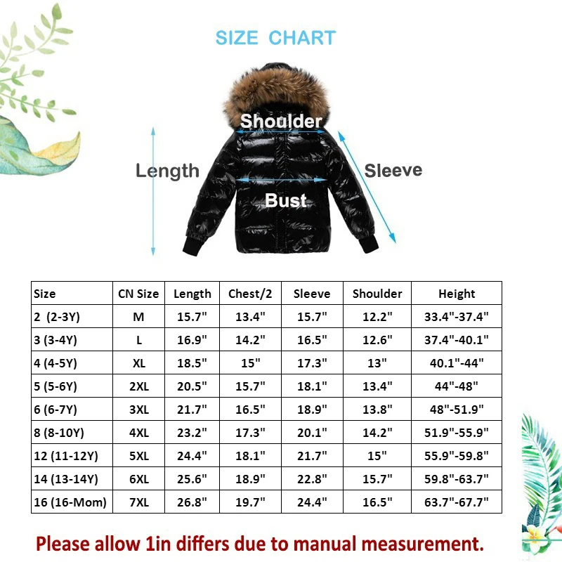 Fashion winter coat Children\'s jacket for baby boys girls clothes Warm kids clothes waterproof thicken snow wear 2-16Y