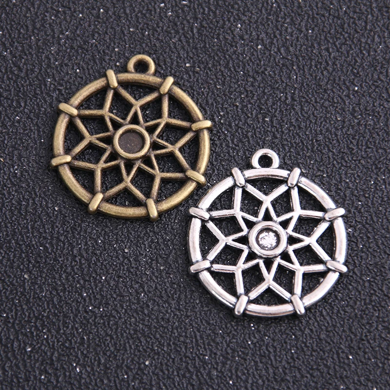 10pcs 27*30mm New Two Color Big Dream Catcher Charms Pendants For DIY Jewelry Handmade Making Accessorie