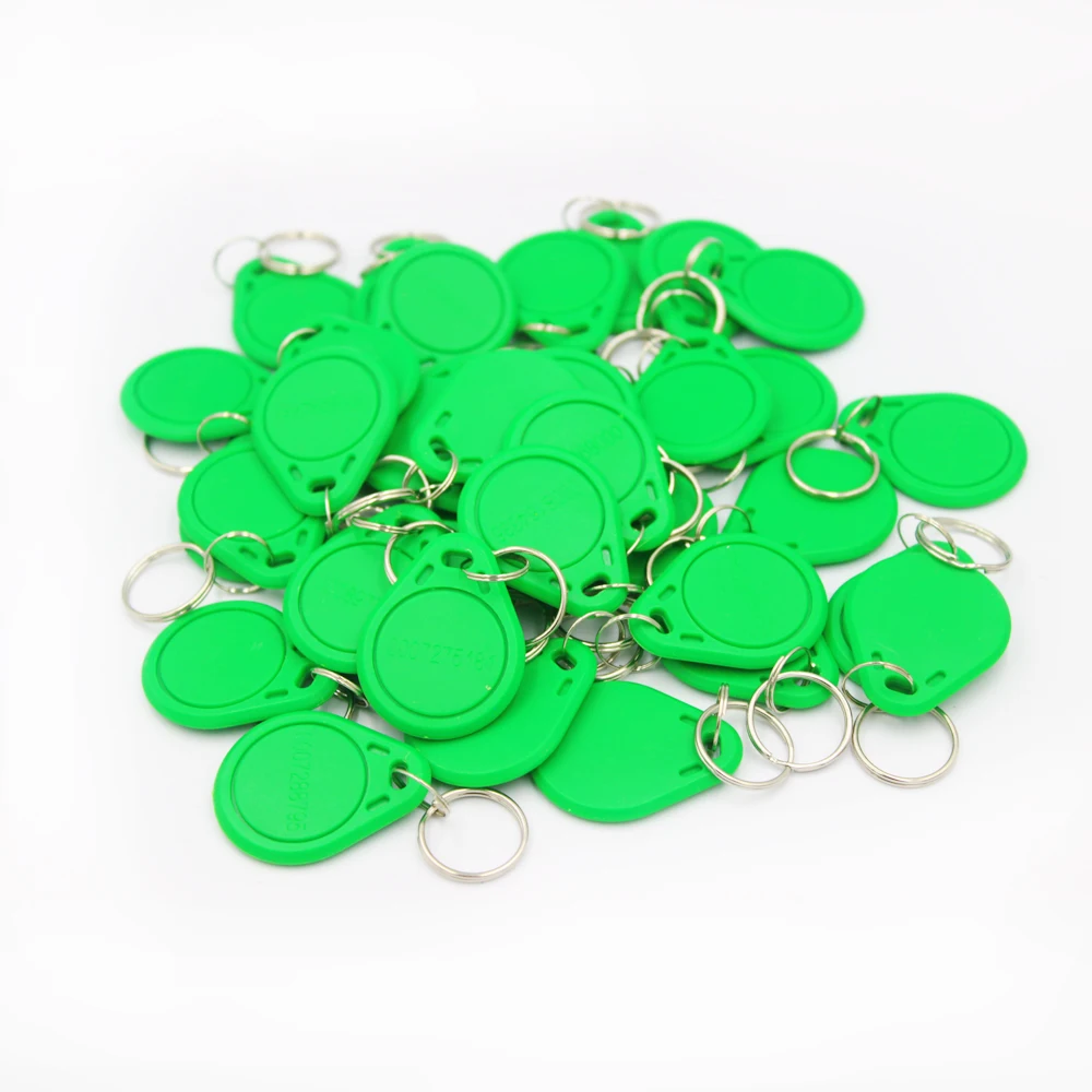 100pc/lot 125khz RFID Keychain NO3 ID Keyfob RFID Tag TK4100 Access Control Card Sticker Key Fob  Ring Proximity code numerical