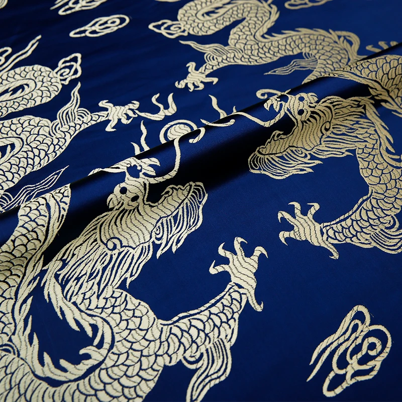 Dragon pattern clothing fabric brocade jacquard silk fabrics material for sewing cheongsam kimono and bag