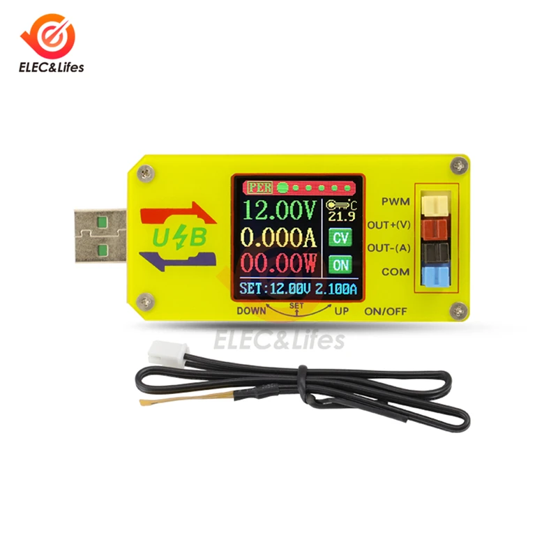 CNC USB Boost Voltage Power Supply Constant Voltage Constant Current 5V to 12V Voltmeter Ammeter Coulomb Counter PWM Generator