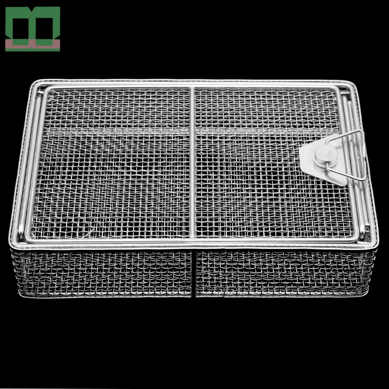 Medical sterilizing box stainless steel disinfection net basket surgical operating instrument autoclave sterilization