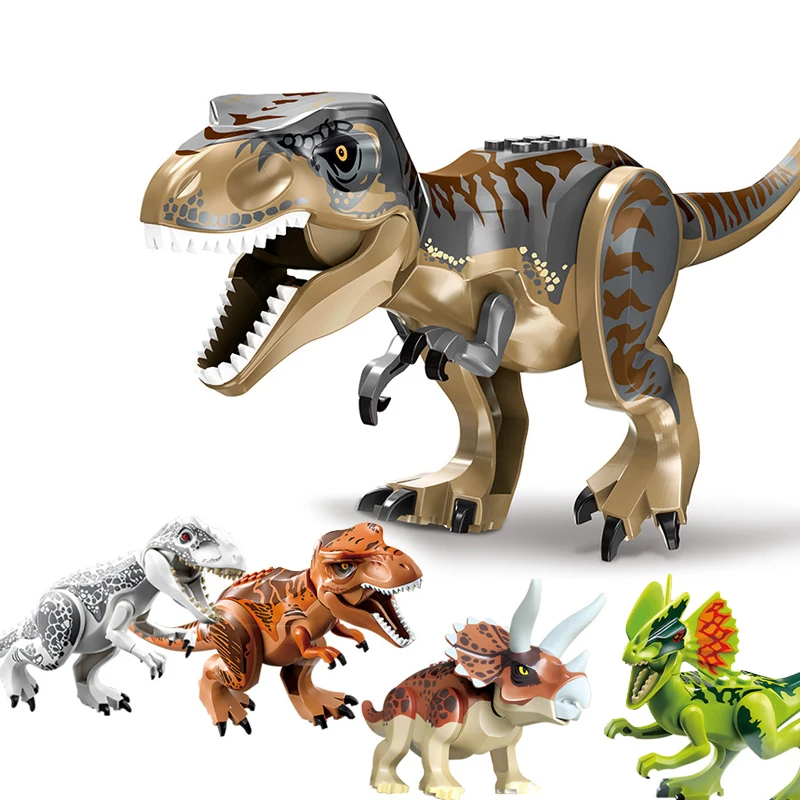 2021 New Jurassic World Park Dinosaur Building Blocks Big Rex Tyrannosaurus Pterosaur Figures Bricks Compatible Kids Toys Gifts