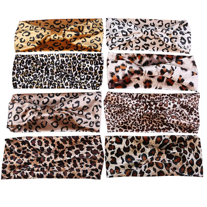 2020 Latest Retro Leopard Turban Headband Hairband For Girls Kids Hair Head Hoop Band Wrap Accessories Scrunchie Headdress Bands