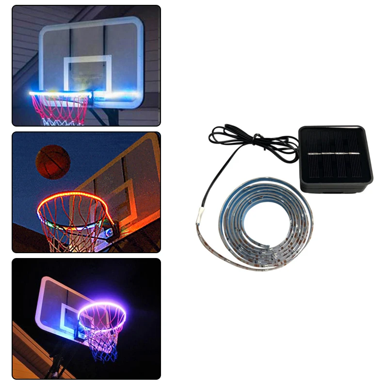 LED Hoop Light Lit Basketball Rim Night Shooting Accessories Supplies Kids Game Children Outdoor Toys Men Basketball At Night