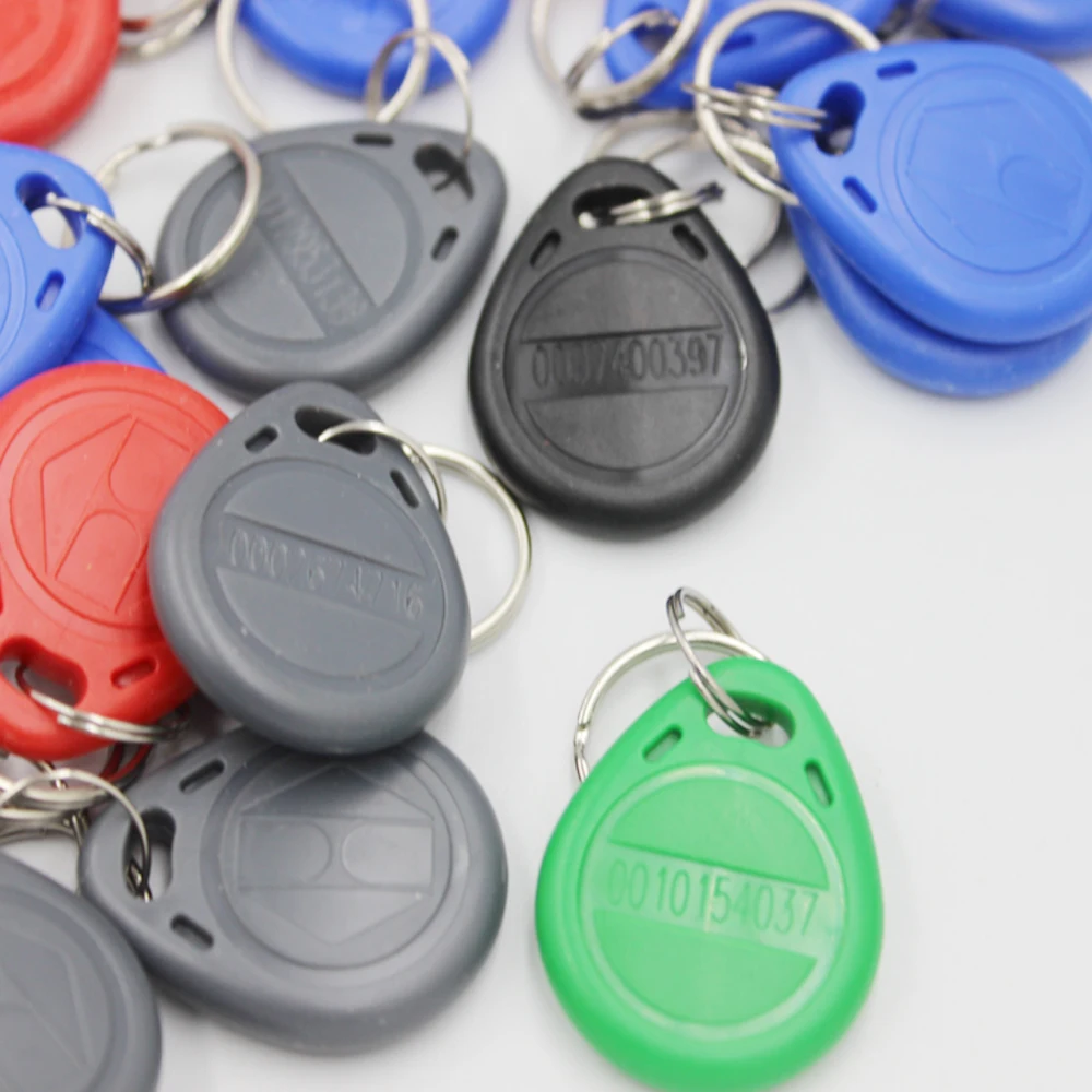 50 stücke Wasserdicht 125KHz RFID Tag Proximity RFID Karte Keyfob Key Fob Access Control Smart Card Farbe ID Keychain