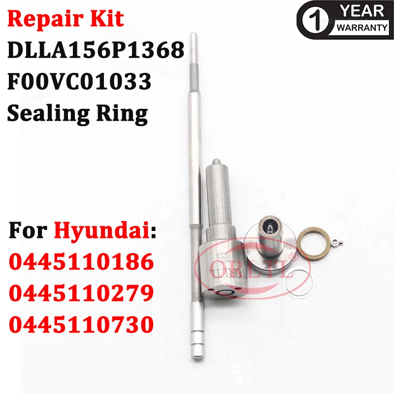 33800-4A100 Diesel Common Rail Injector Overhaul Repair Kits DLLA156P1368 F00VC01033 for 0445110279 0445110186 0445110730