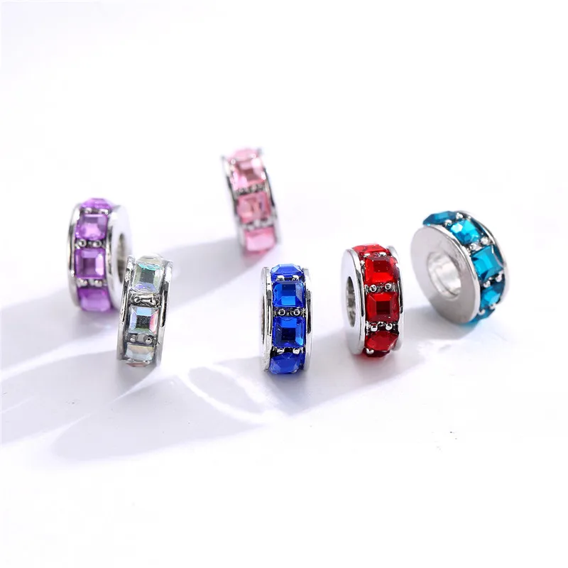 MIX Color Crystal Spacer DIY Beads Charm Bracelet Ladies Jewelry Making Gifts