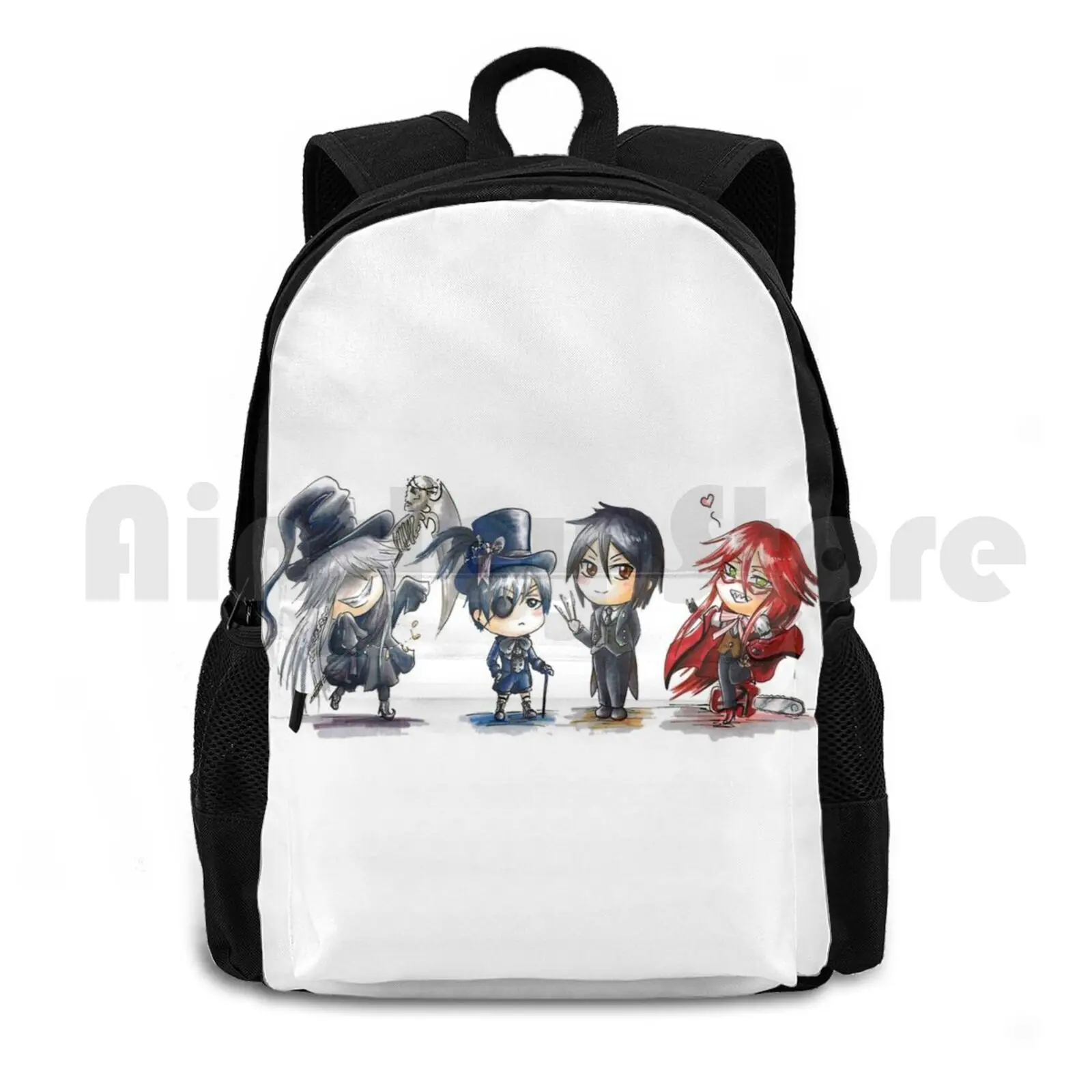 Kuroshitsuji Chibi Outdoor Hiking Backpack Riding Climbing Sports Bag Black Butler Black Butler Michaelis Grell Ciel