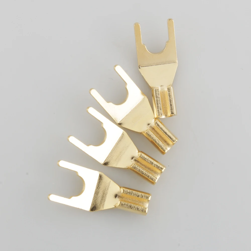 50 stück Audio Grade Vergoldete Spaten für Lautsprecher Kabel Y Terminal Adapter