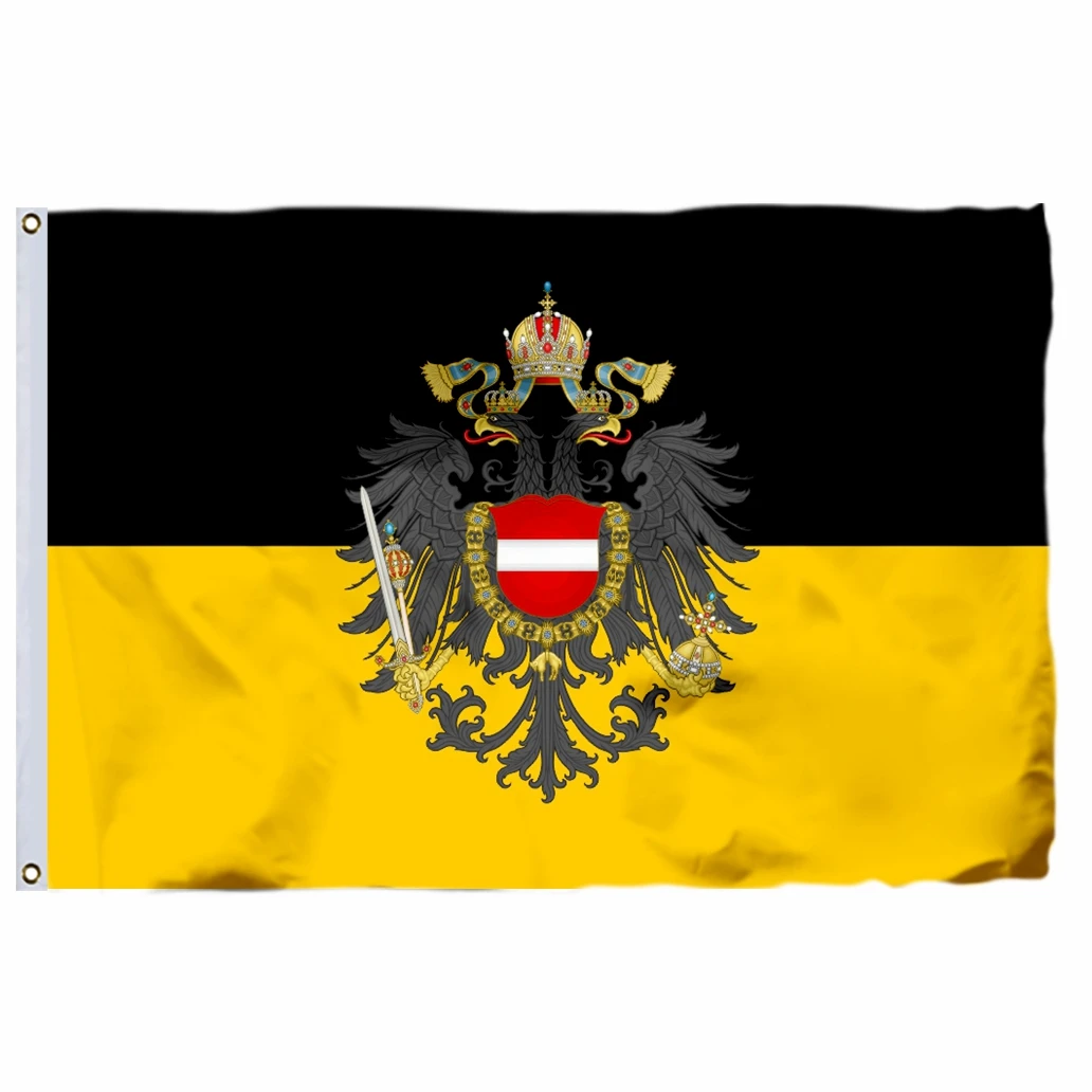 Austria Empire Total War Flag 90X150CM 3x5FT 120g 100D Polyester Double Stitched High Quality Banner Ensign 2X3FT