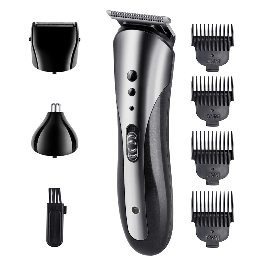 Tondeuse électrique 3 en 1 pour cheveux, rasoir pour barbe et nez, Rechargeable, multifonction