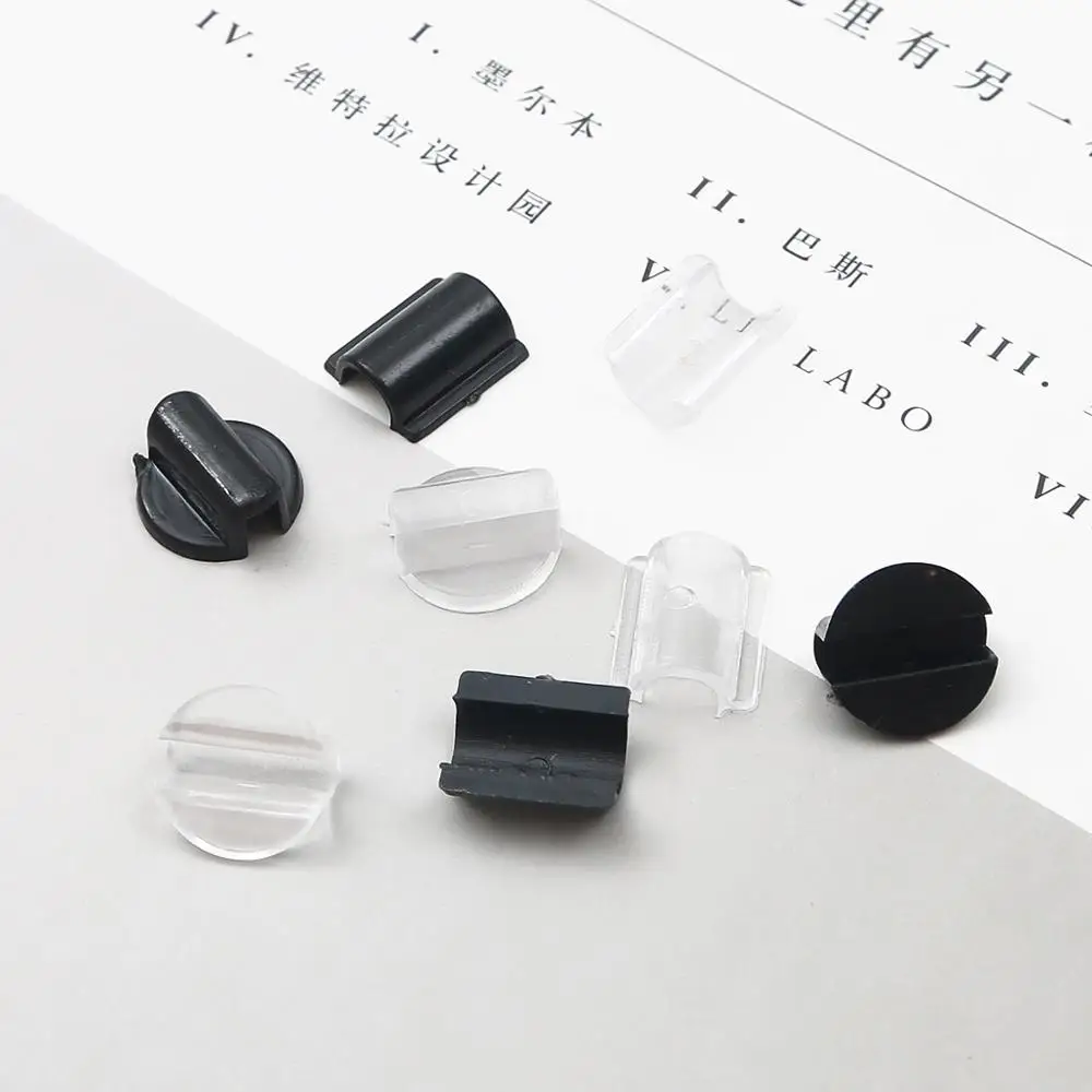 10Pcs Black/White Hairdressing Tool Connector Elastic Rubber Band Paste Buckles For DIY Hair Band Tie Circle Bow Jewelry Making