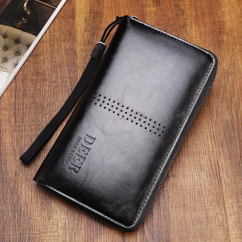 2019 New Men Wallet Long Mens Clutch Phone Wallet Business Men's Money Bag Luxury Brand Wallets Vintage Male Purse Card Holder