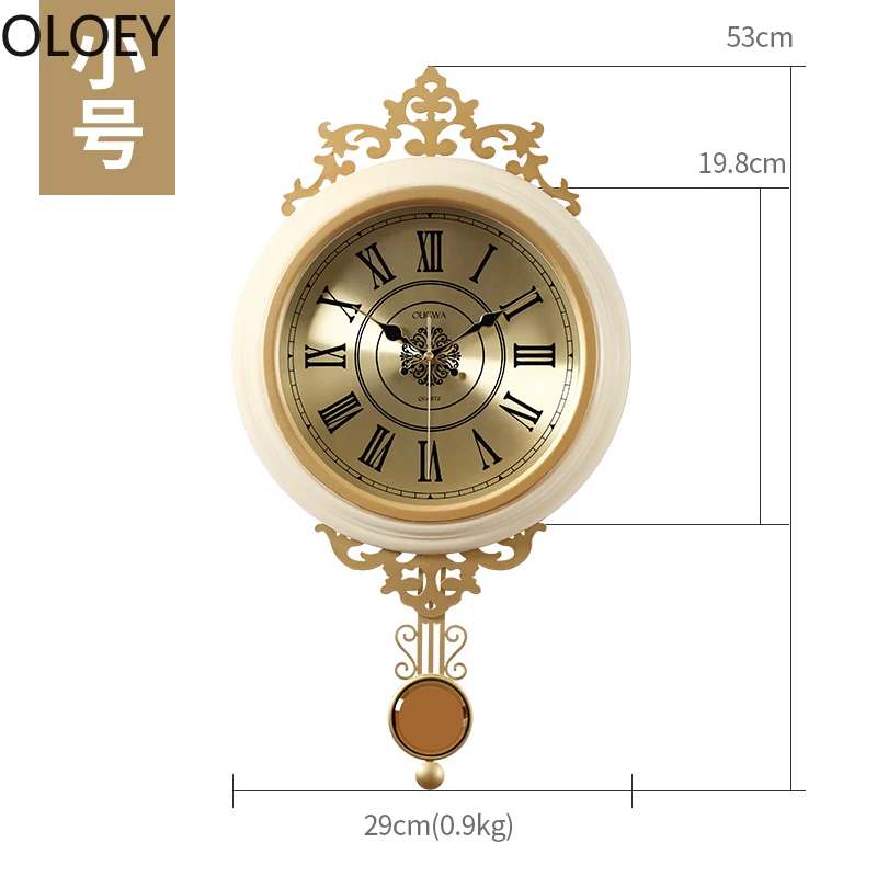 Gold Luxury Swing Wall Clock Metal Home Decor 3d Art Living Room Silent Wall Clocks Large Mechanism Wall Clock Modern Design Hot