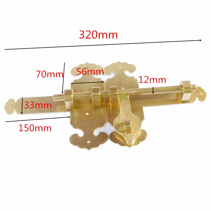 320mm 1 zestaw zabezpieczający z litego mosiądzu przesuwane podwójne drzwi śruby drewniane brama ogrodowa zatrzask do drzwi 32CM długości antyczne