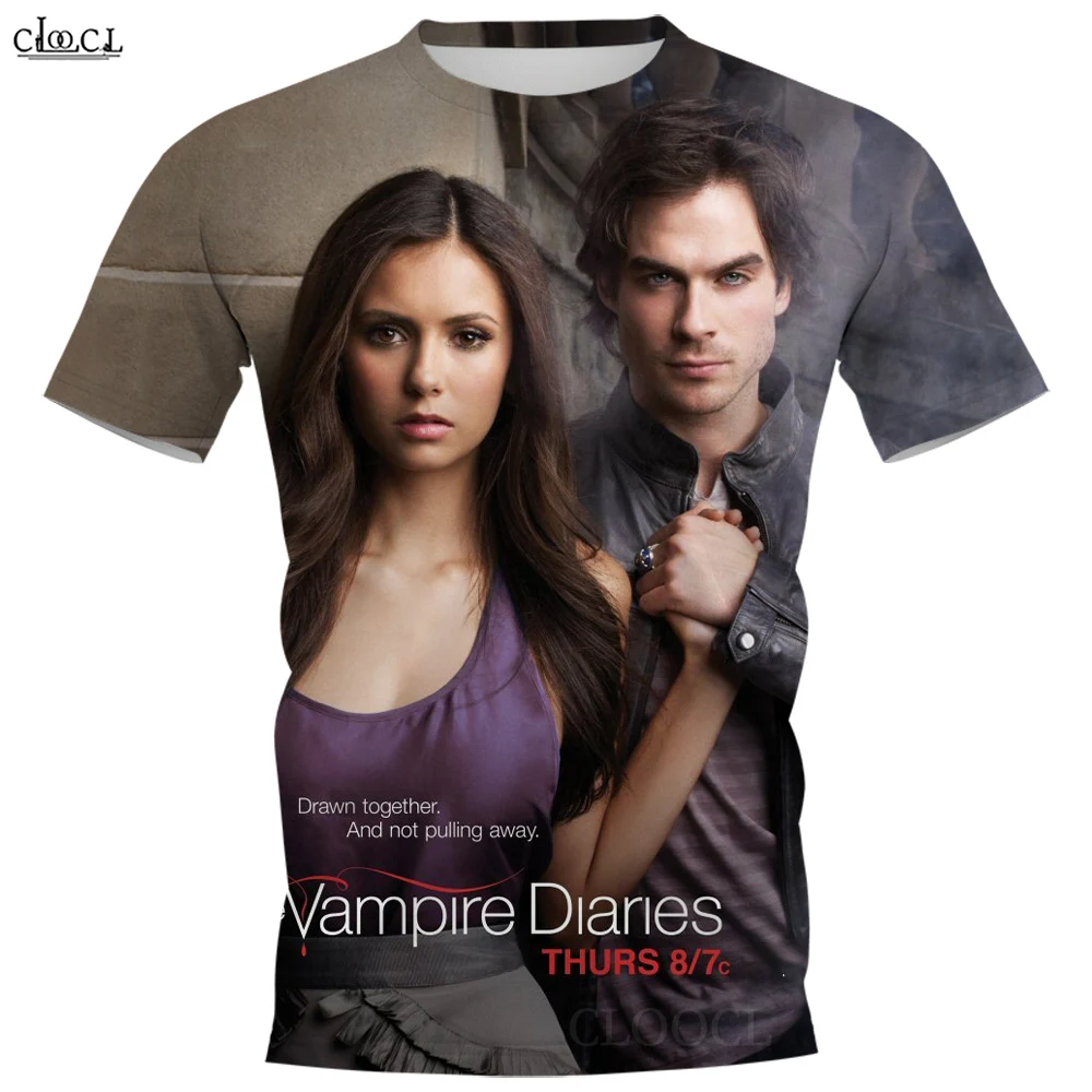 CLOOCL Men T-shirt The Vampire Diaries 3D All Over Printed Women Shirt Unisex Short Sleeve Harajuku Hip Hop Streetwear Tee Tops