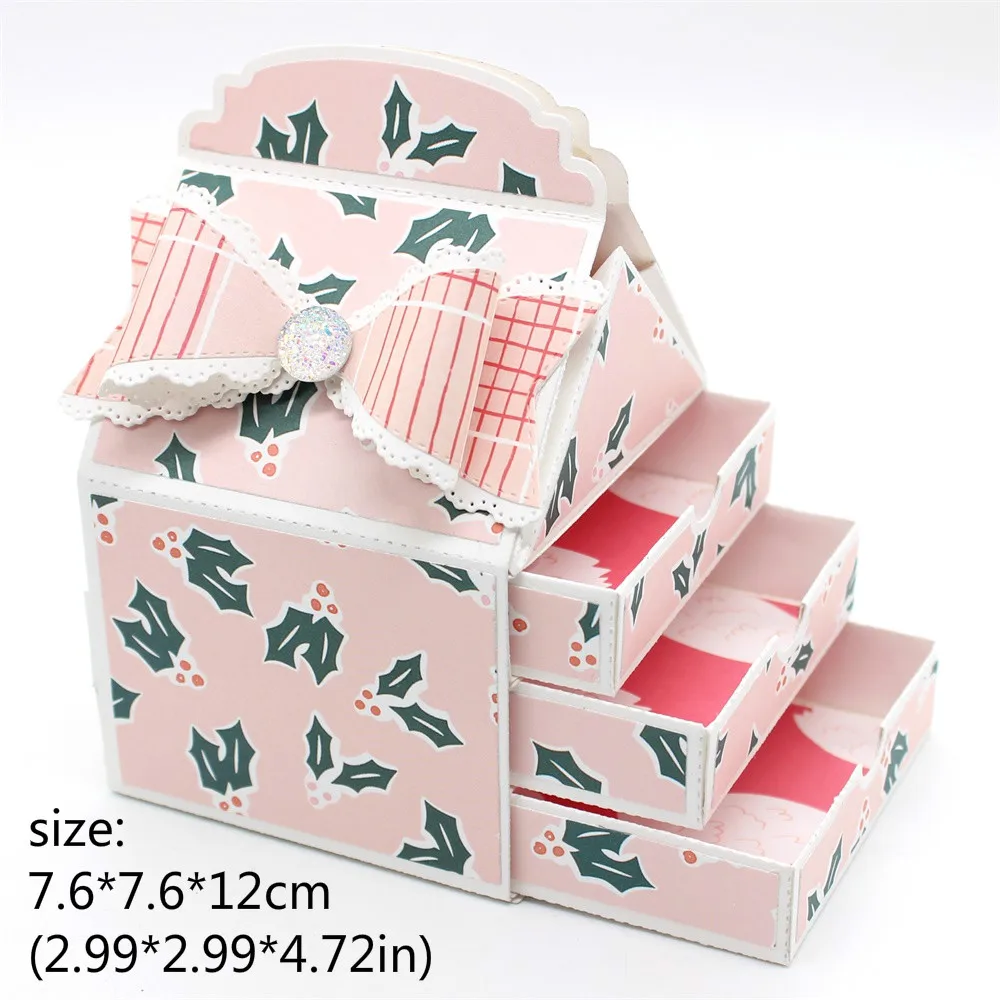 KSCRAFT Milk Carton Box With Drawers Metal Cutting Dies Stencils for DIY Scrapbooking Decorative Embossing DIY Paper Cards