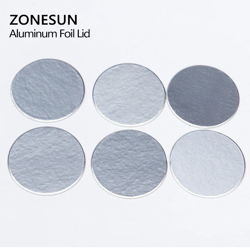 ZONESUN For induction sealing customized size plactic laminated aluminum foil lid liners 500pcs for PP PET PVC PS glass bottle