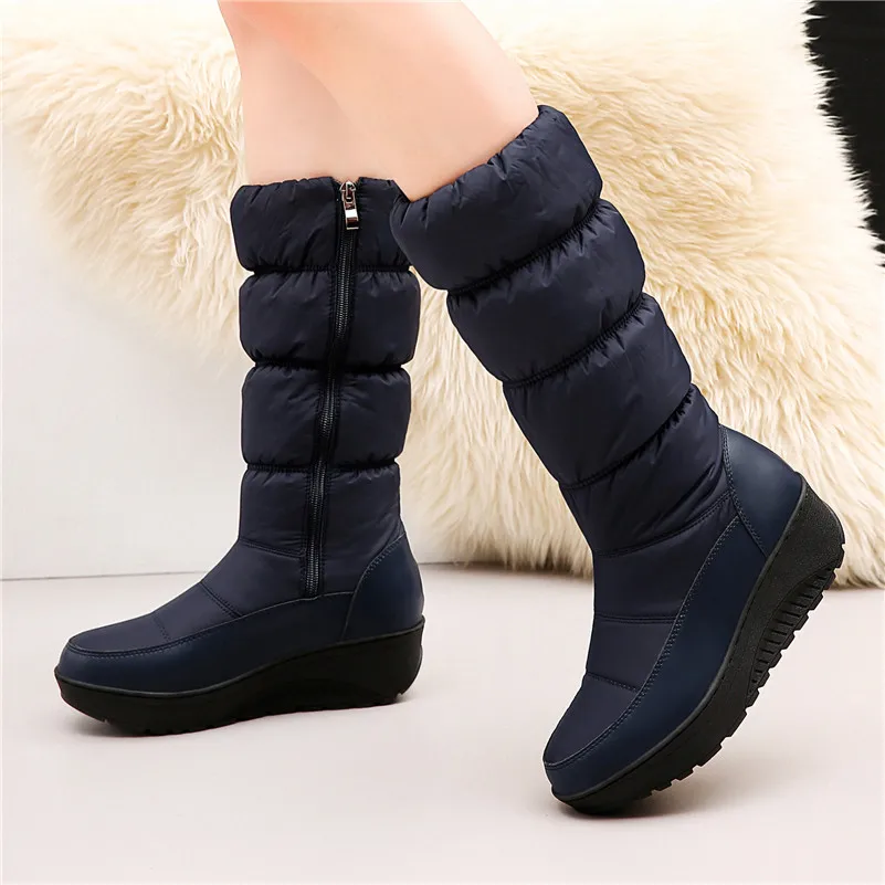 FEDONAS Women Mid-calf Boots 2025 New Winter Keep Long Warm Round Toe Female Snow Boots Side Zipper Platforms Casual Shoes Woman