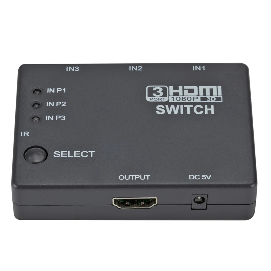 PzzPss HDMI przełącznik 3 w 1 na zewnątrz 3 porty skrzynia rozdzielacza Auto przełącznik 1080p HD 1.4 z pilotem do telewizora HDTV XBOX360 DVD