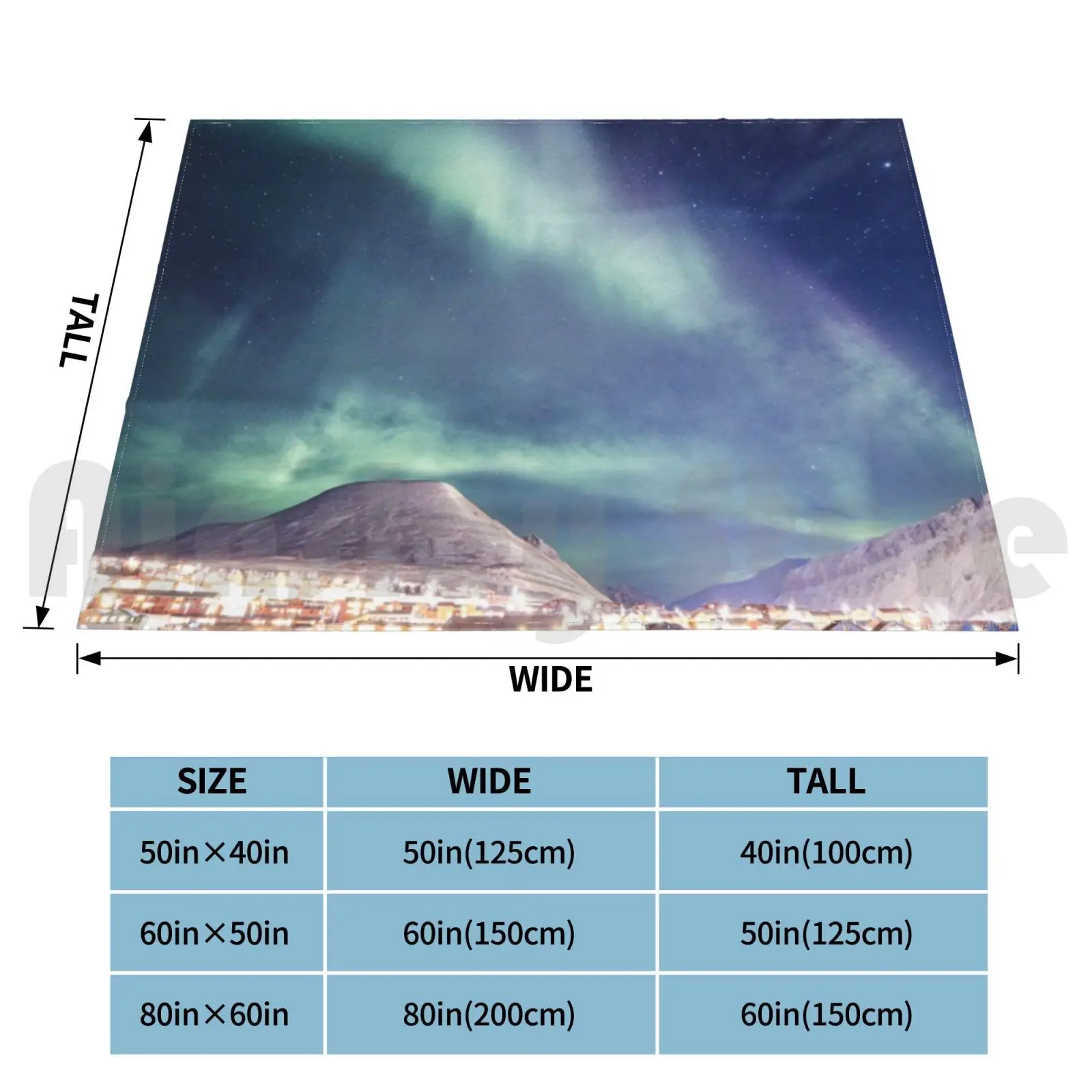 Selimut topi Aurora bergaya panjang tahun dengan Svalbard spityoshgen Norwegia Aurora Northern Lights