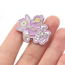 Everything Will Be Alright Enamel Pin Card Captor Sakura Invincible Spell Brooch Magic Wand Badge Beautiful Inspirational Brooch