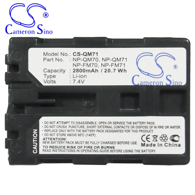 CameronSino – batterie pour Sony CCD-TRV108 CCD-TRV118 CCD-TRV128 CCD-TRV138 CCD-TRV308, convient aux Batteries d'appareil photo numérique Sony NP-QM71