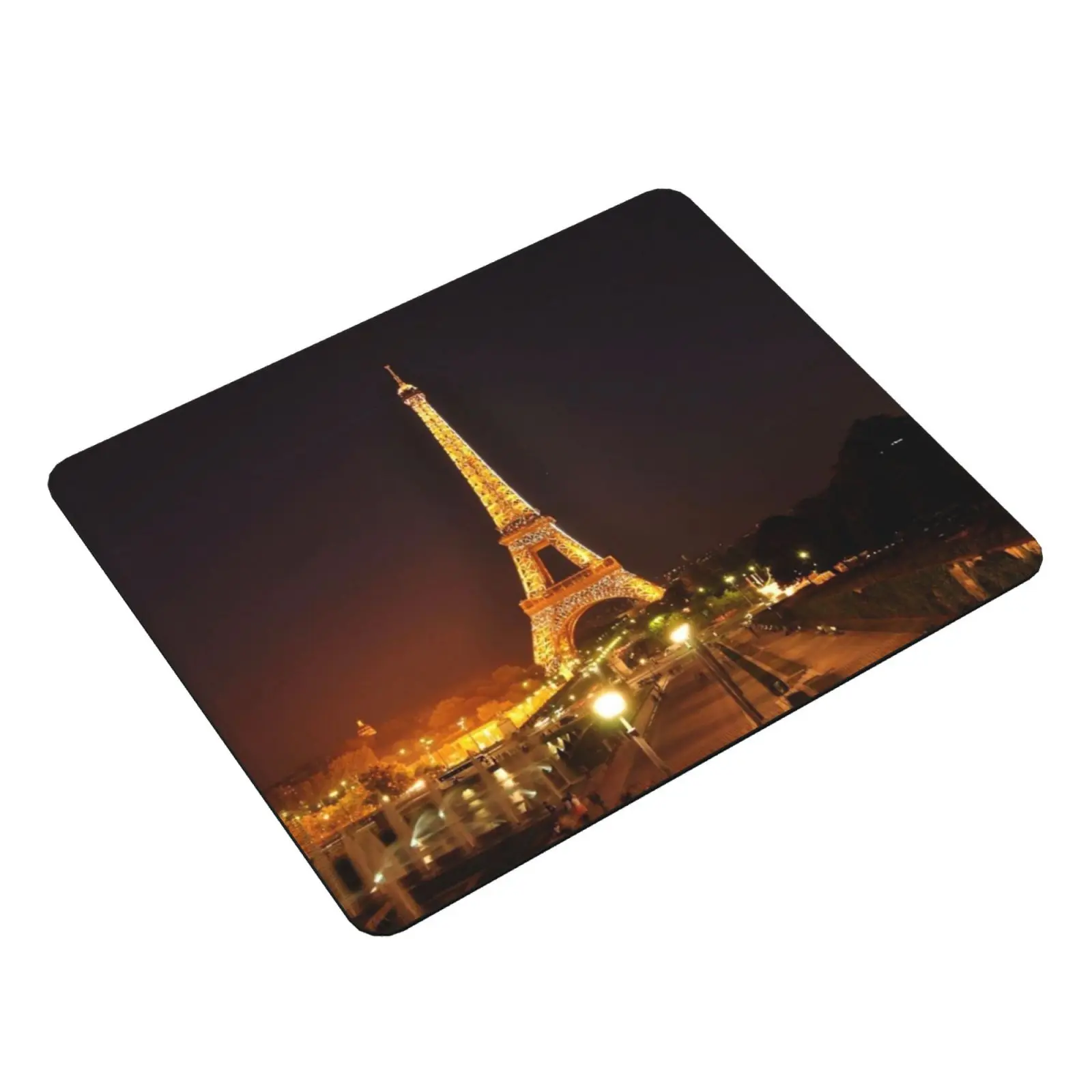 Eiffel Tower Mouse Pad DIY Print Cushion Eiffel Tower Landscape Night Scene Paris Black Gold Eiffel Tower Night