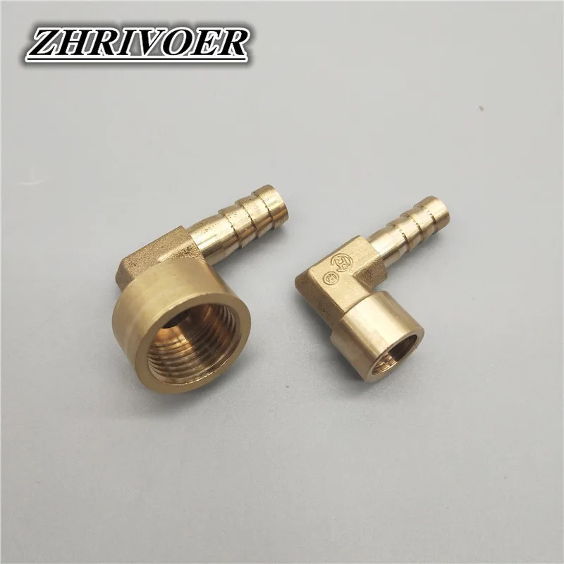 สายทองเหลืองข้อศอก8มม.10มม.12มม.16มม.1/4 1/8 3/8 1/2 "BSP หญิงด้าย Barbed Coupling Connector Joint Adapter