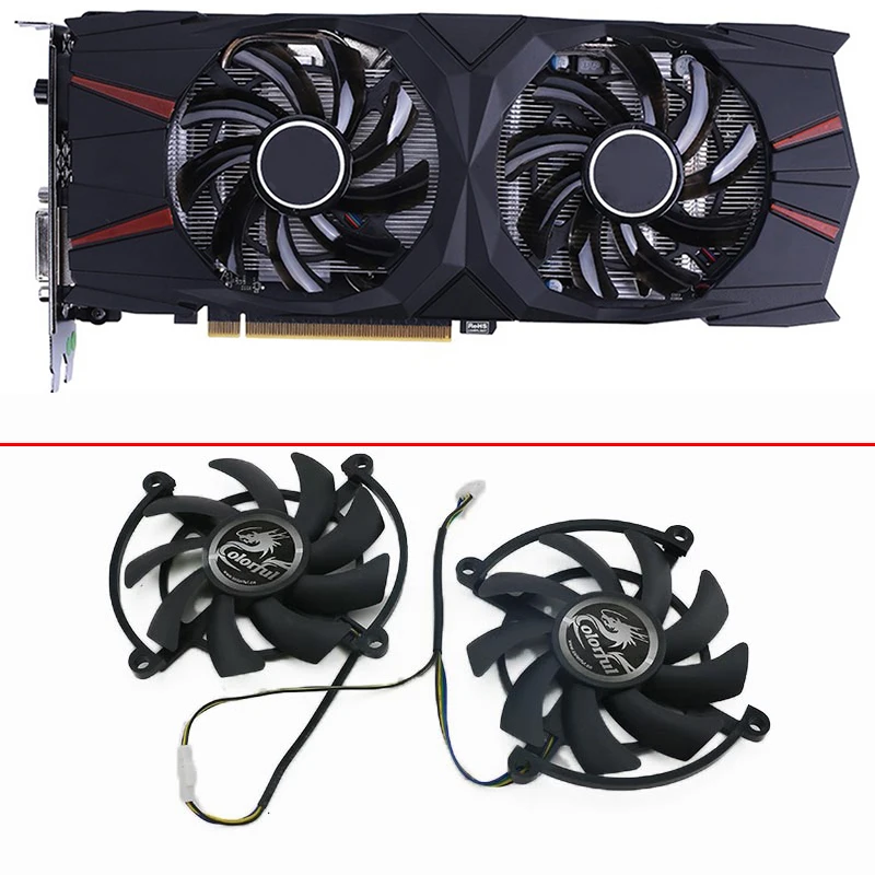 2pcs iGame GTX 1060 1070 Cooler Fan 4pin Replace For Colorful iGame S GeForce GTX1060 GTX1070 iGame U Video card Fans