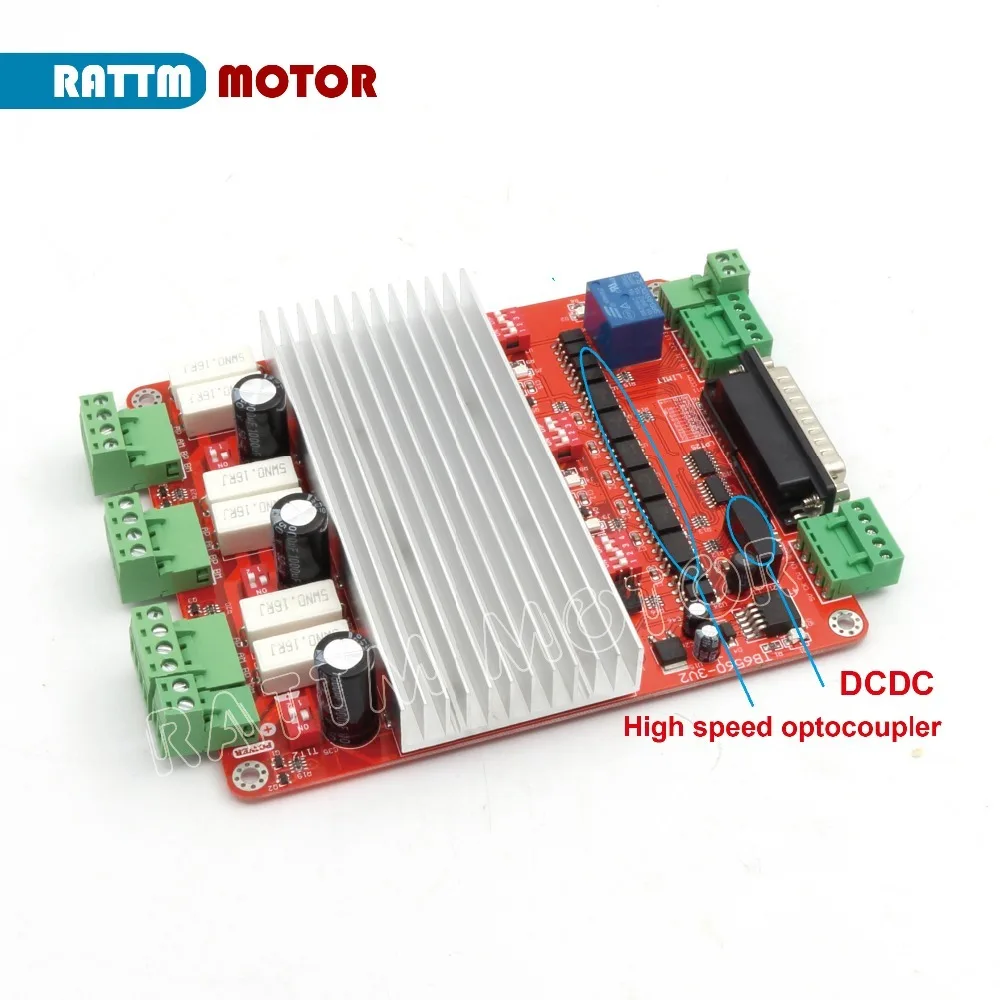 Imagem -03 - Placa Controladora Cnc Tb6560 de Eixos Placa Controladora de Motor de Passo Placa de Fuga tipo v para Fresagem de Roteador Cnc