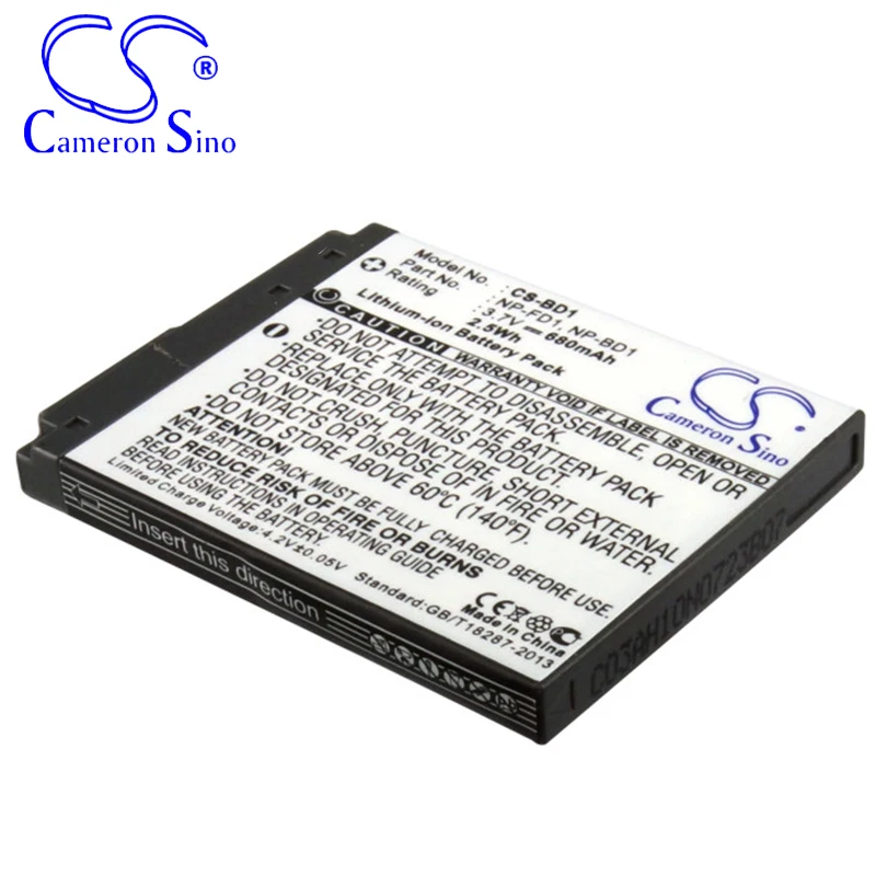 CameronSino Battery for Sony Cyber-shot DSC-T200/B DSC-T70/S DSC-T70/B DSC-T700 fits Sony NP-BD1 Digital camera Batteries 3.70V