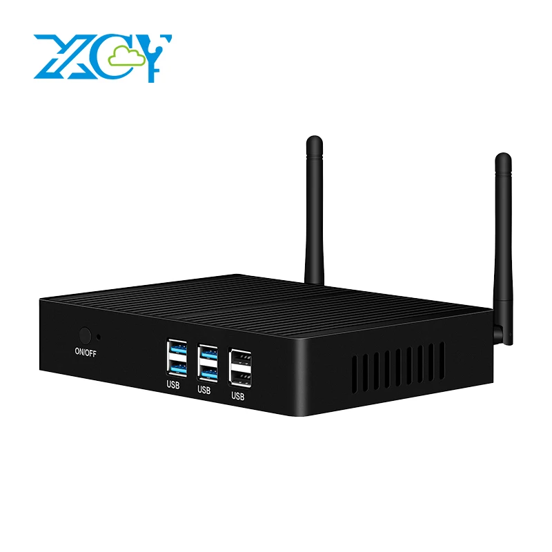 XCY bez wentylatora Mini rdzeń komputer Intel i7 4500U i5 5200U 300M WiFi Gigabit Ethernet 8x wyświetlacz USB VGA HDMI Windows 10 Linux HTPC