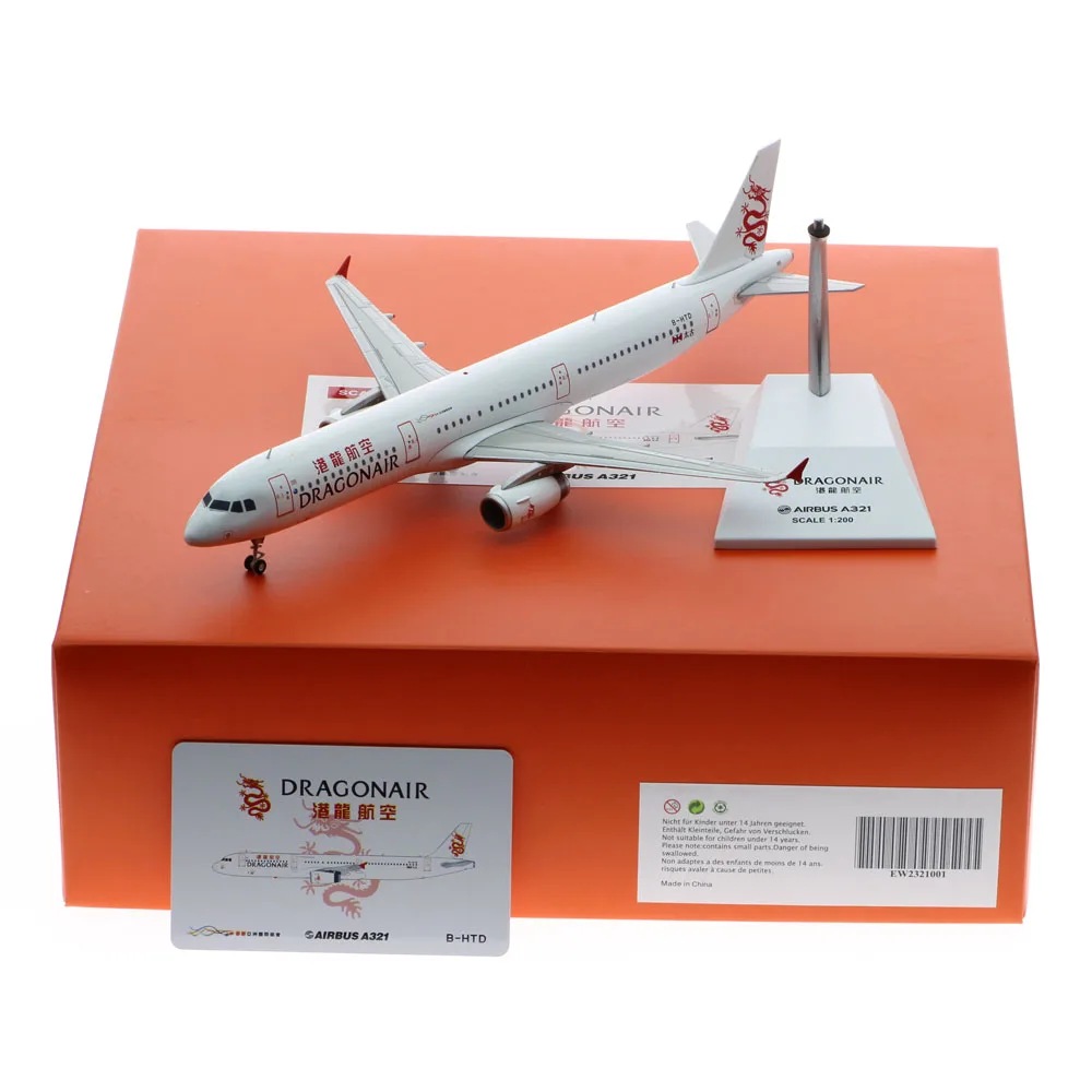 

1:200 Alloy Collectible Plane JC Wings EW2321001 Dragonair OneWorld Airbus A321 Diecast Aircraft Jet Model Reg#B-HTD With Stand