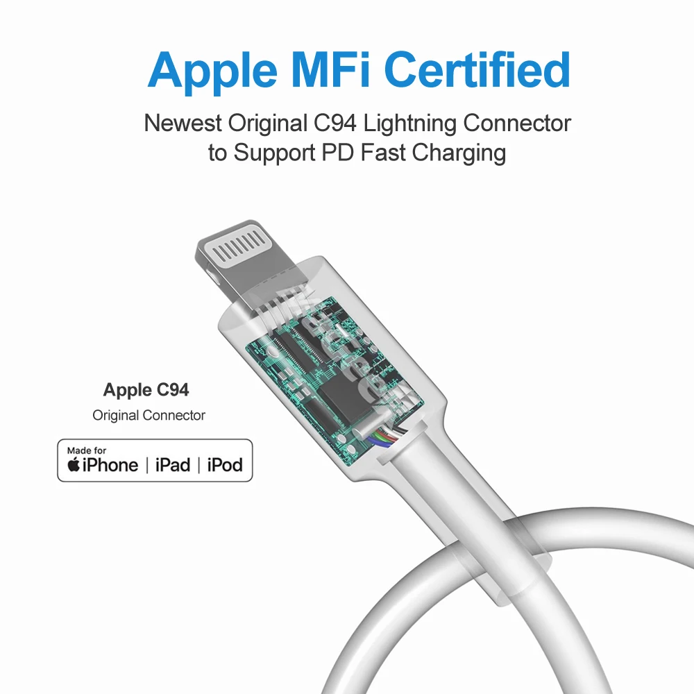 MaGeek USB C to Lightning Cable, [Apple MFi Certified] 1.0m / 1.8m iPhone 13 Charger PD Fast Charging Cable for iPhone 13/12