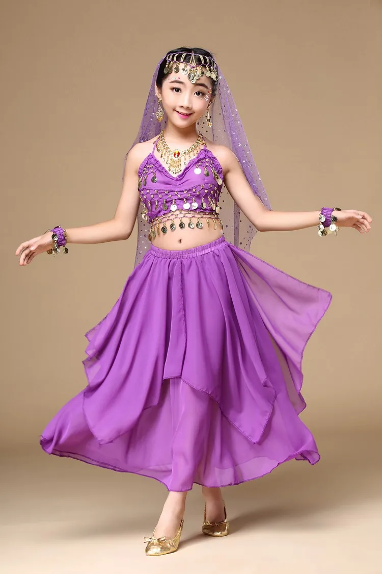 Kids Belly Dance Costumes Set Oriental Dance Costumes Bellydance Set Girls Egyptian Bollywood Indian Kids Belly Dancing Clothing