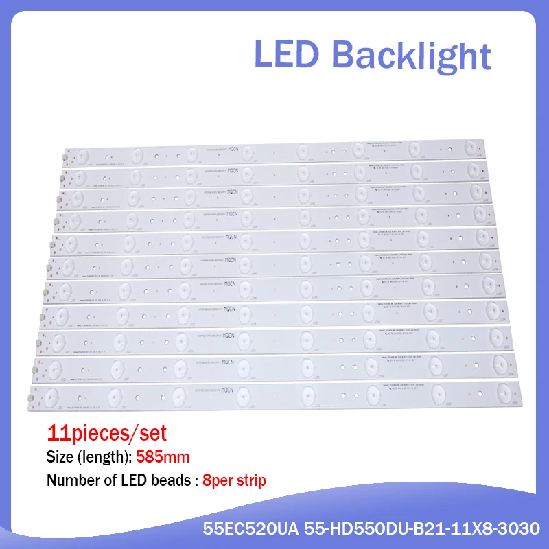 

New 5set=55 PCS8 LEDs 585mm LED backlight strip for Hisense LED55EC520UA 55-HD550DU-B21-11X8-3030c-v0 1150644