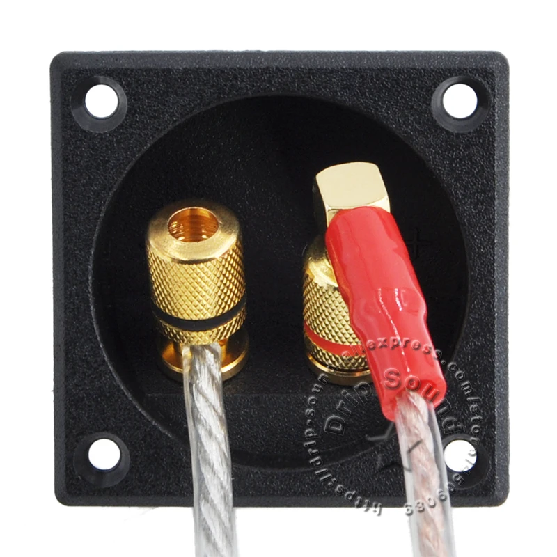 2x Speaker Box Terminal Square Spring/Twist Cup Connector Subwoofer Enclosure Wire 57x57mm/2.24"x2.24"