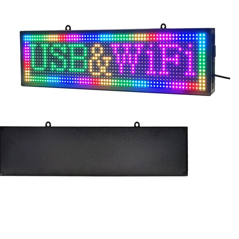 Señal de color LED RGB WiFi 100X20cm con panel LED P10 de alta resolución y nueva tecnología SMD con fuente de alimentación integrada