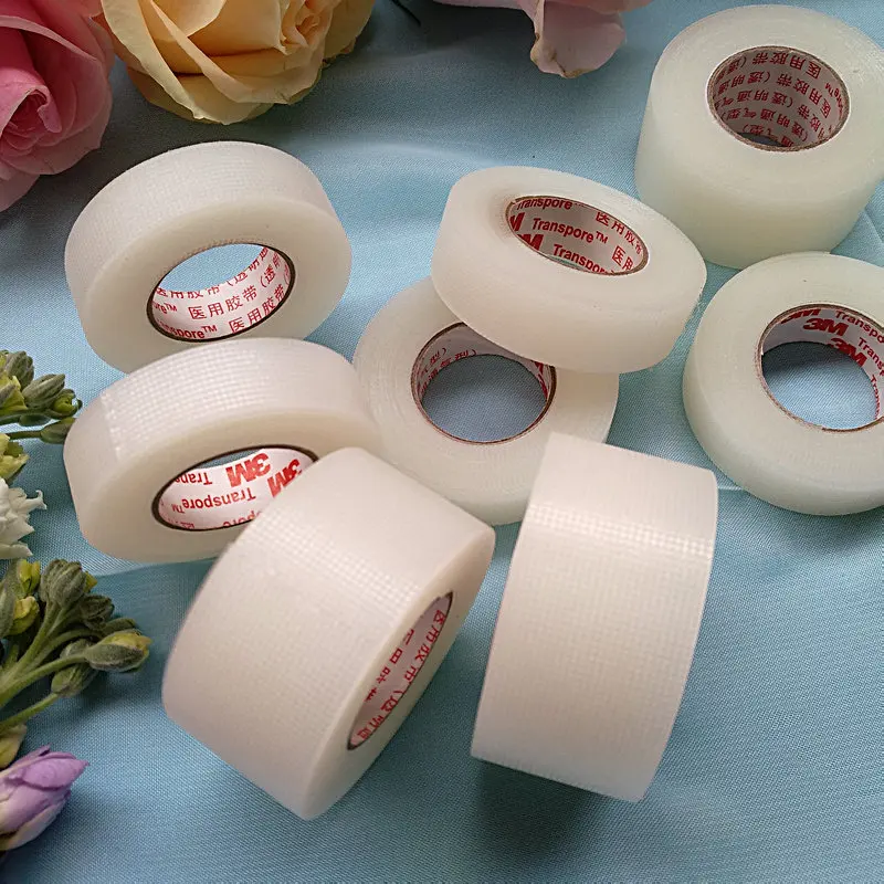 1pcs 1.2cm 2.4cm*9.1M 3M health breathable tape 1527c-0 mesh easy tear tape double eyelid cosmetic tape transparent fixed tape