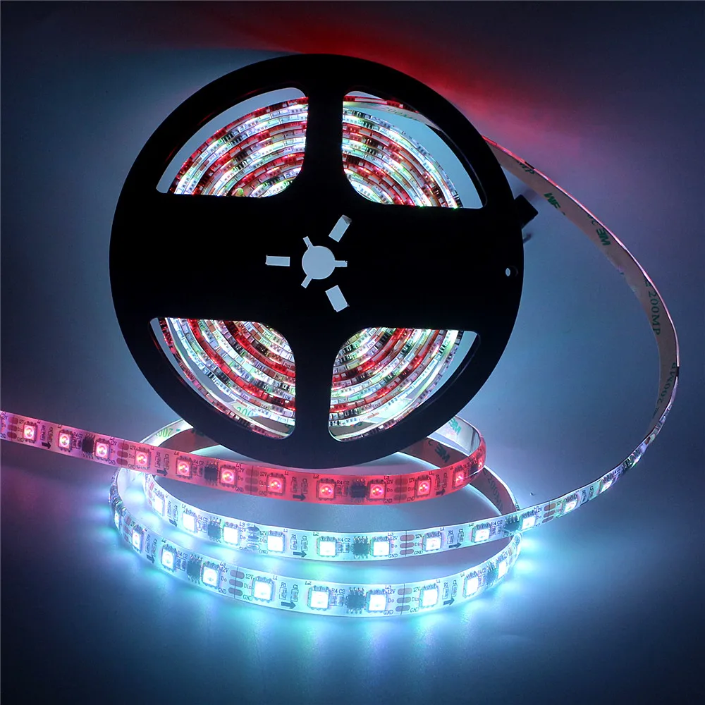 0.5-5M 30/60 LEDs/M 2811 Pixels Programmable Individual Addressable LED Strip light WS2811 5050 RGB 12V Black LED Tape lamp