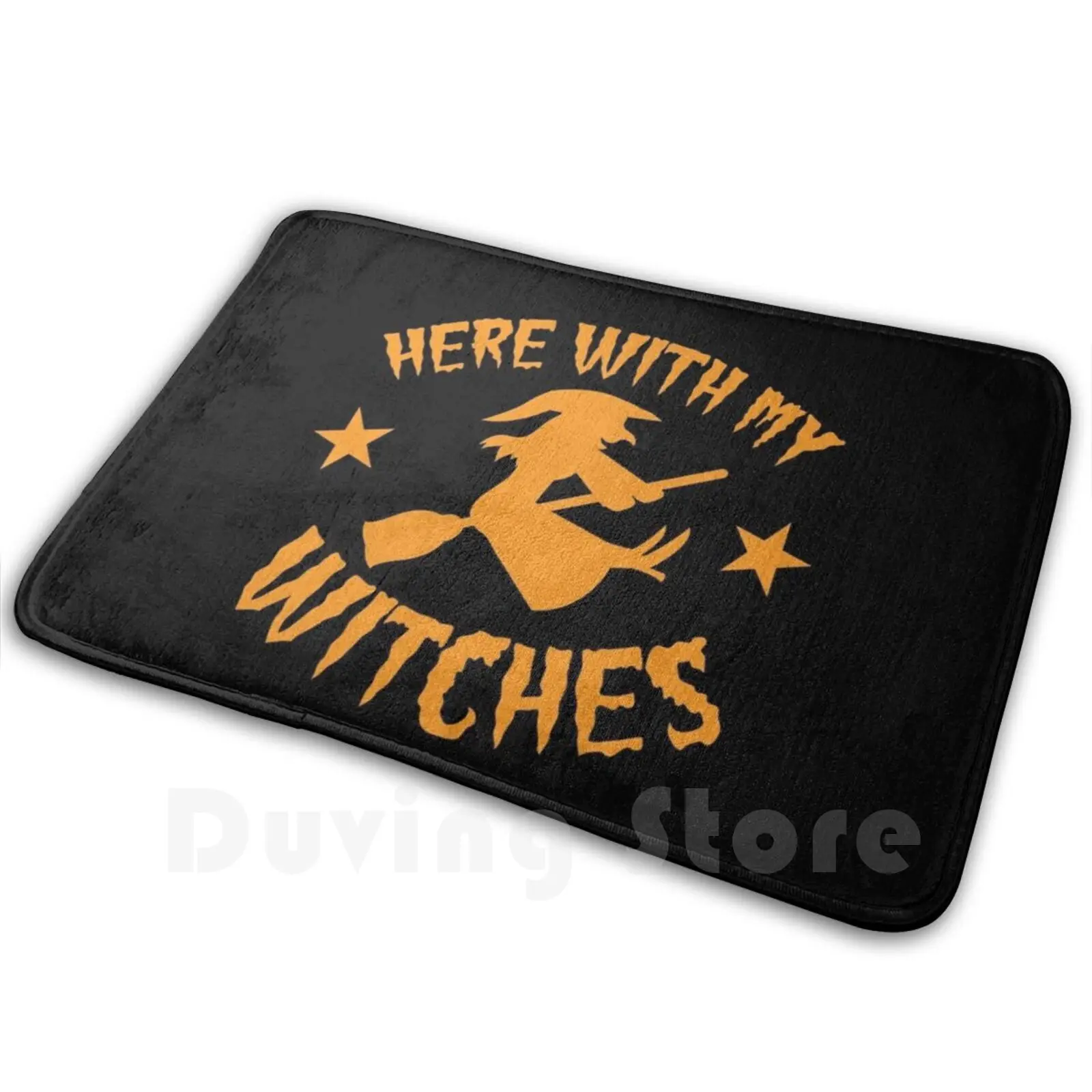 Here With My Witches Halloween Design ( Parody Of Here With My Bi * Ches ) Carpet Mat Rug Cushion Soft